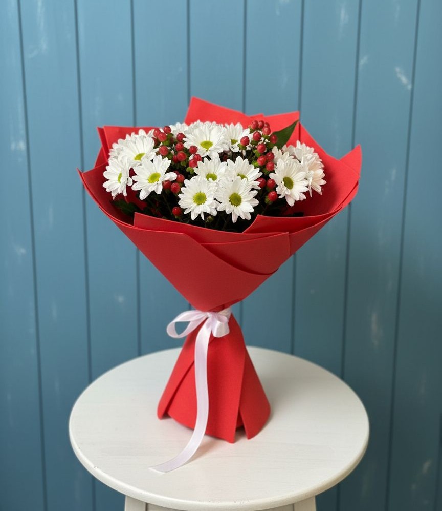 Букет цветов из: Хризантемы в ЗАТО Сибирском