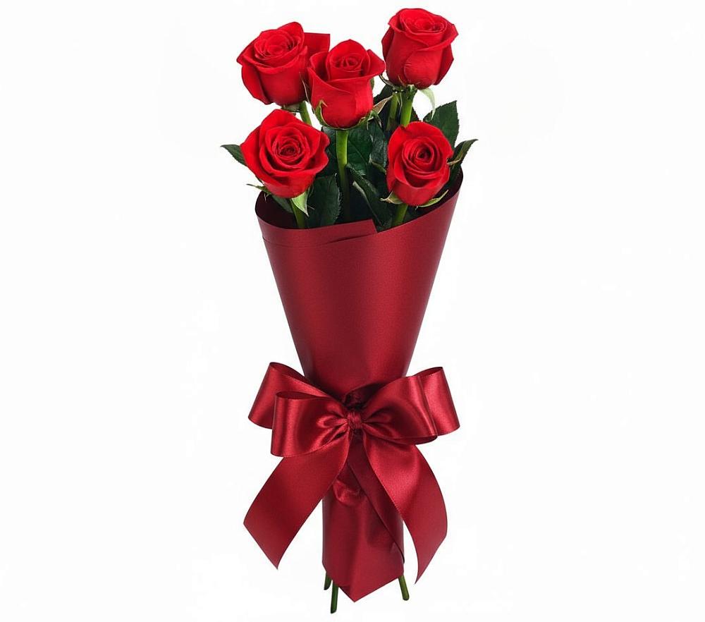 Букет 5 Красных роз Эдлесс Лав в ЗАТО Сибирском