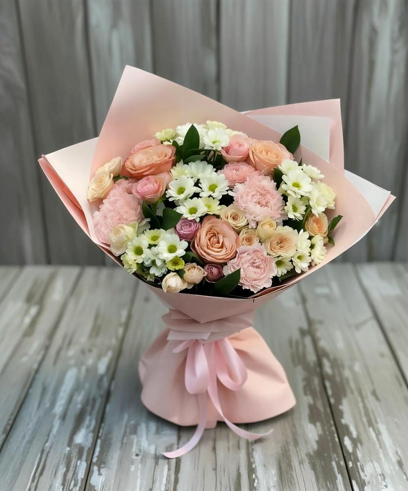 Букет цветов из: Гвоздики, Розы и Хризантемы в ЗАТО Сибирском