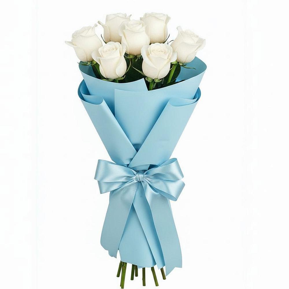 Букет 7 белых роз Проуд в ЗАТО Сибирском