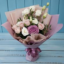 Букет цветов из:  Розы и Лизиантусы в ЗАТО Сибирском