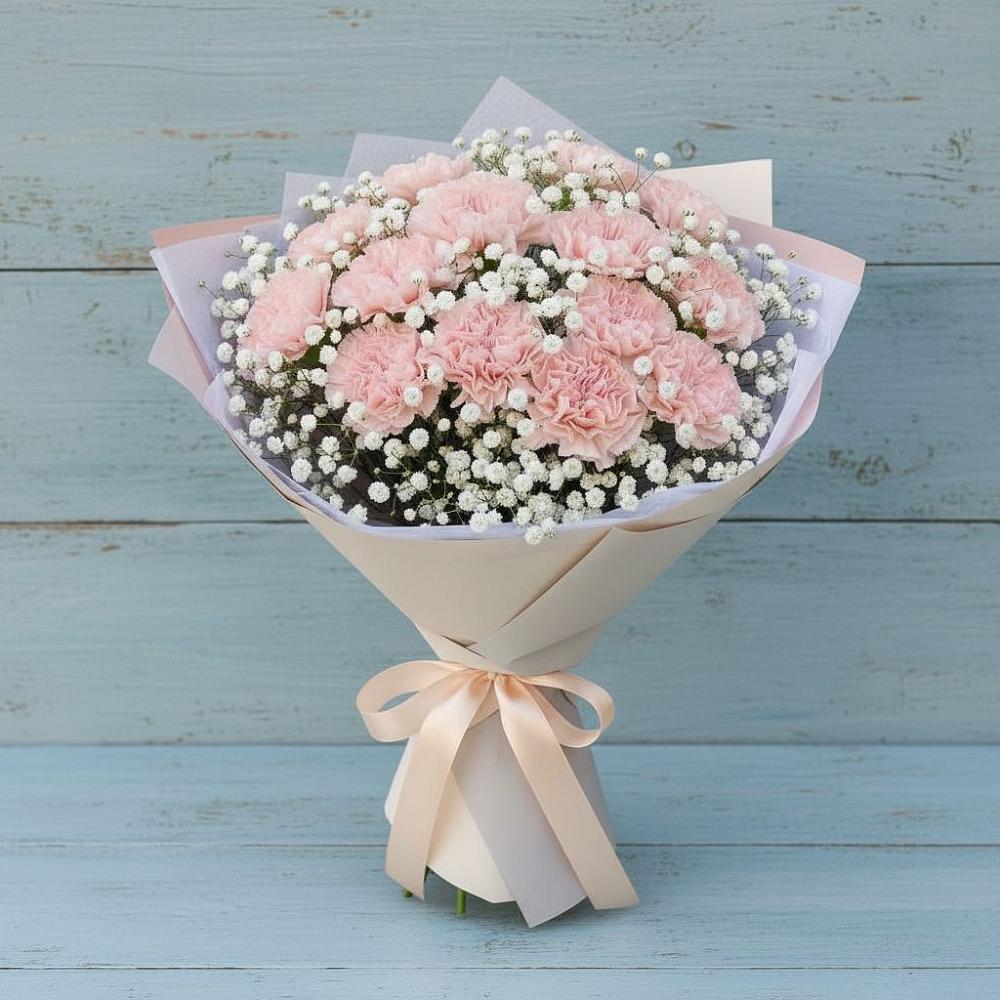 Букет цветов из: Гвоздики в ЗАТО Сибирском