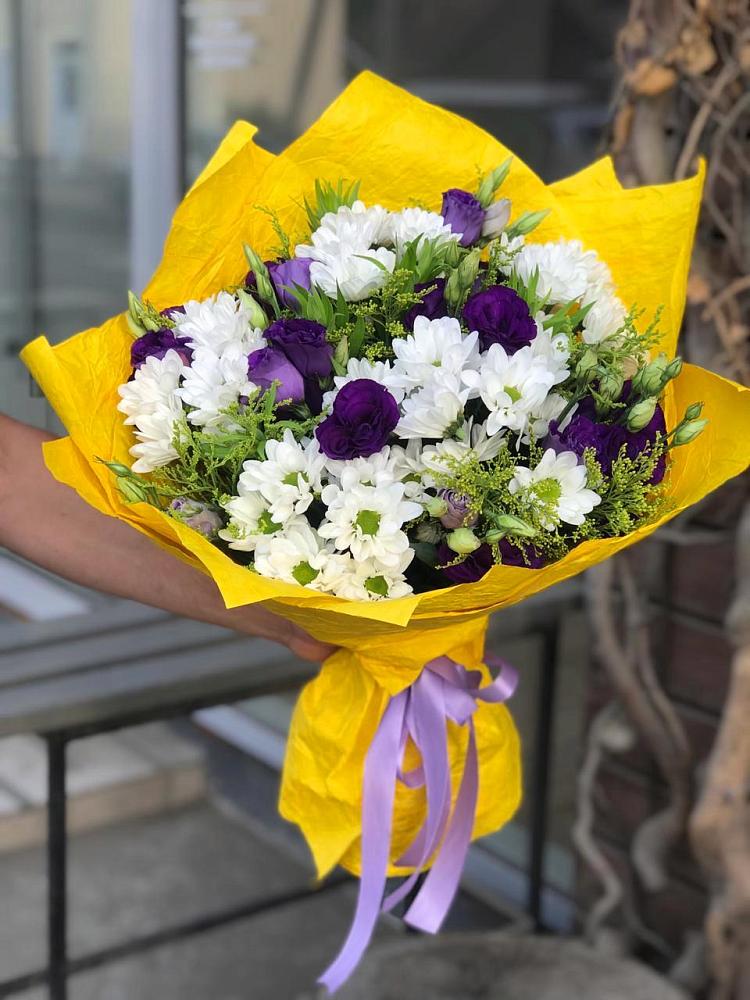 Букет цветов из: Ирисы, Хризантемы и Ромашки в ЗАТО Сибирском
