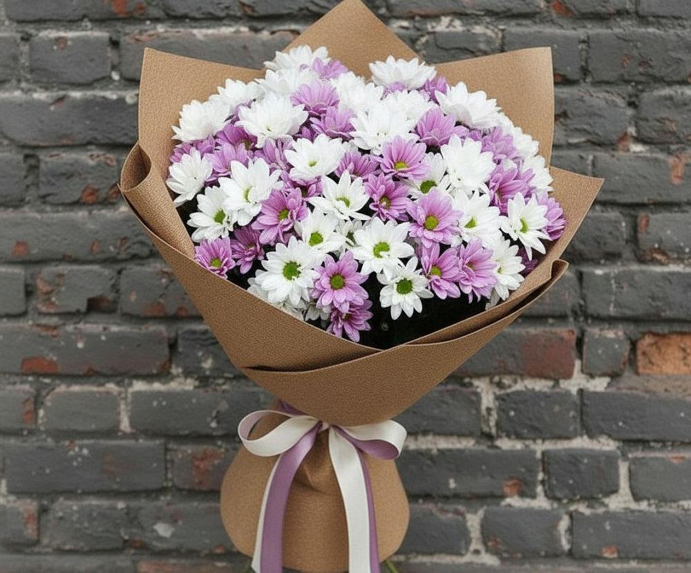 Букет цветов из: Хризантемы в ЗАТО Сибирском