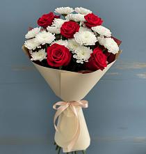 Букет цветов из:  Розы и Хризантемы в ЗАТО Сибирском