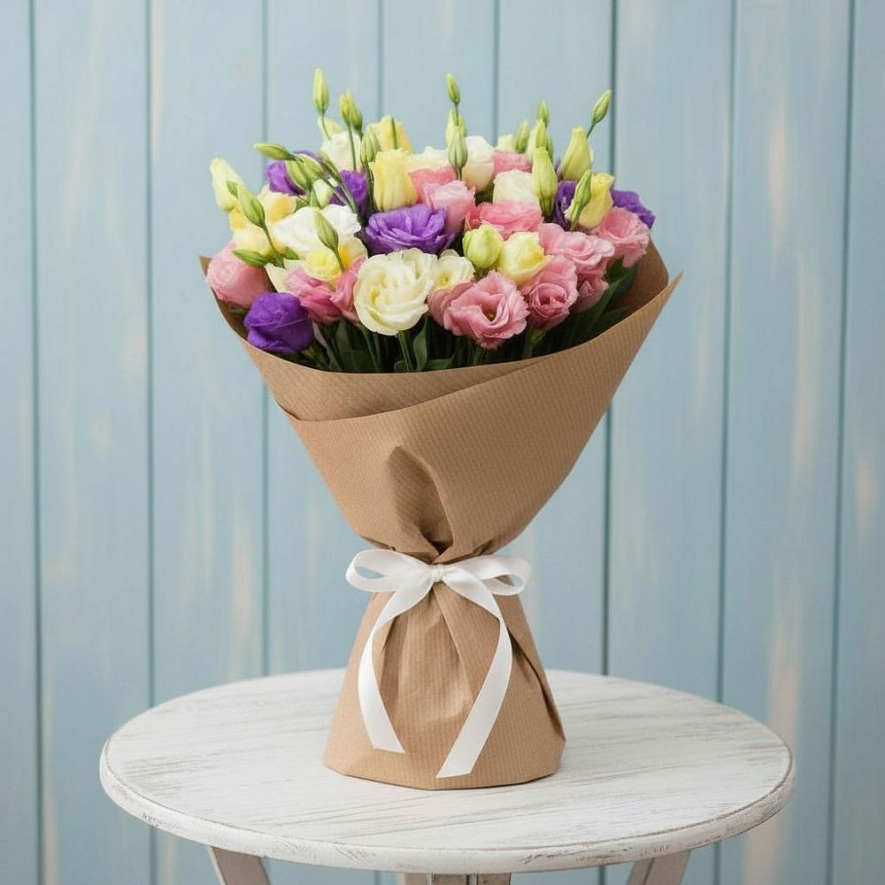 Букет цветов из: Лизиантусы в ЗАТО Сибирском