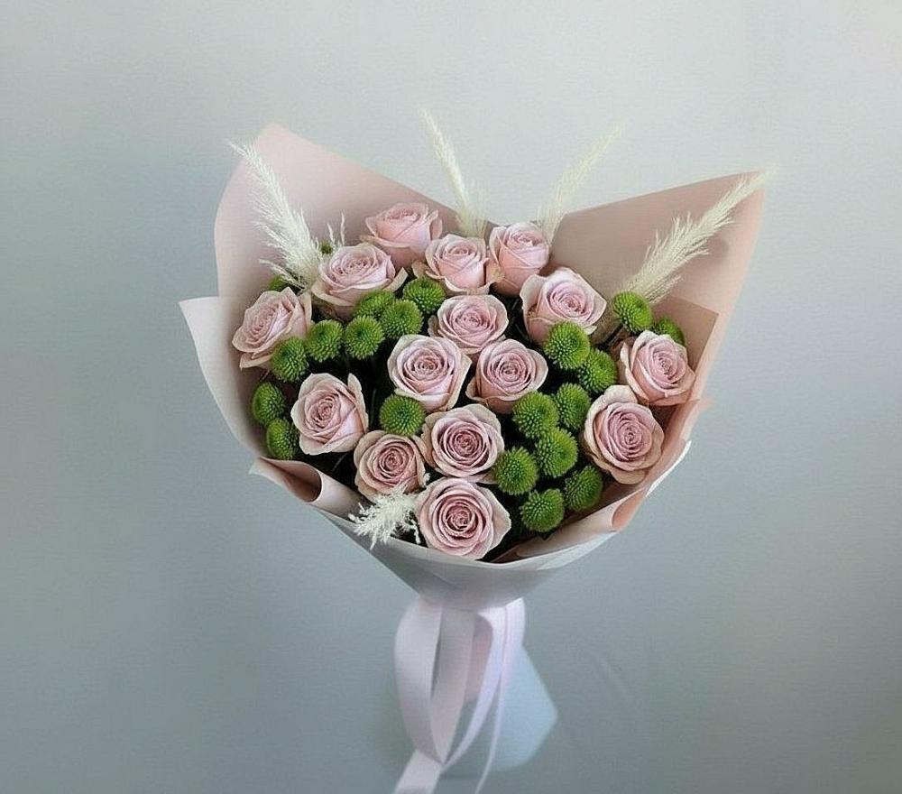 Букет цветов из: Розы и Хризантемы в ЗАТО Сибирском