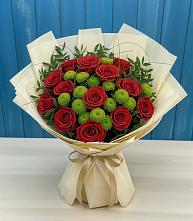 Букет цветов из:  Розы и Хризантемы в ЗАТО Сибирском